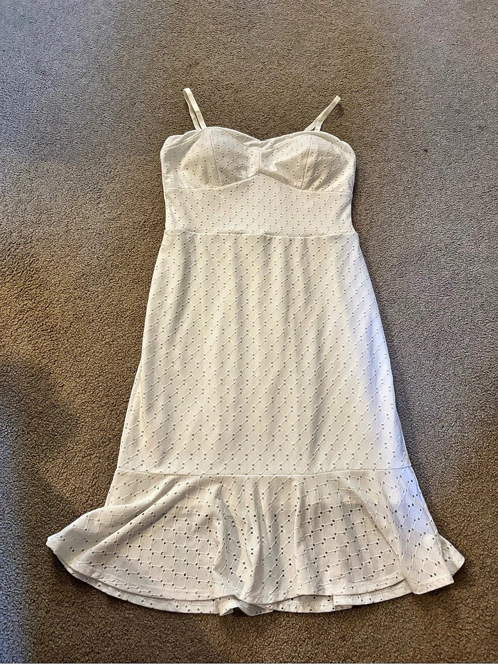 Lily Rose White Eyelet Mini Dress - Juniors L